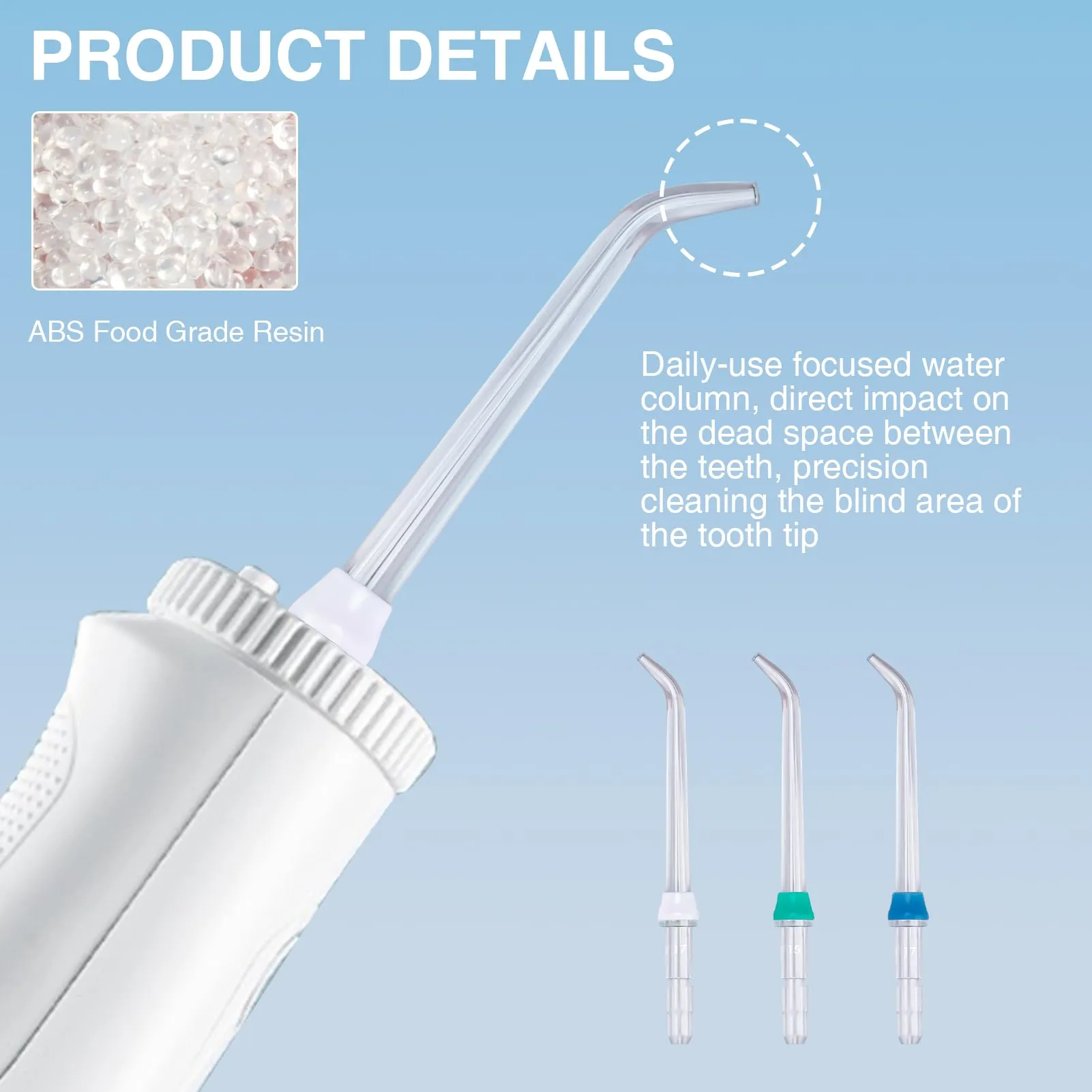 3 Pcs Flosser Replacement Heads, Flosser Refill Replacement Tips Dental Oral Irrigator Nozzle Classic Jet Tips Ultrasonic Tooth Cleaner for Waterpik Water Flosser and Other Oral Irrigators