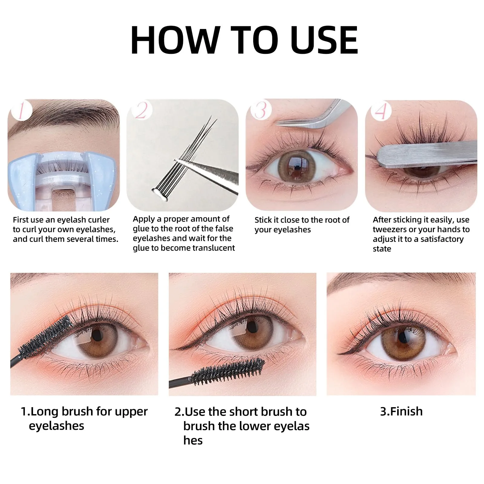 320PCS Mink Lashes Fluffy Lash Clusters DIY Kit 30D 40D 50D False Eyelashes Clusters, Wispy lash Clusters Individual Eyelashes Kit for Applicator at Home DIY Lash Extension