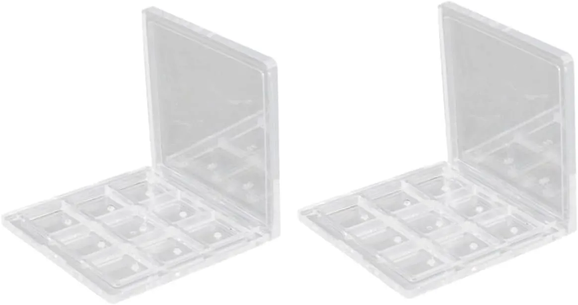 3pcs Transparent Eyeshadow Packing Box Portable Empty for Loose Powder Blush and Highlighter Storage for Travel and Organization