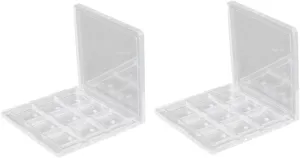 3pcs Transparent Eyeshadow Packing Box Portable Empty for Loose Powder Blush and Highlighter Storage for Travel and Organization