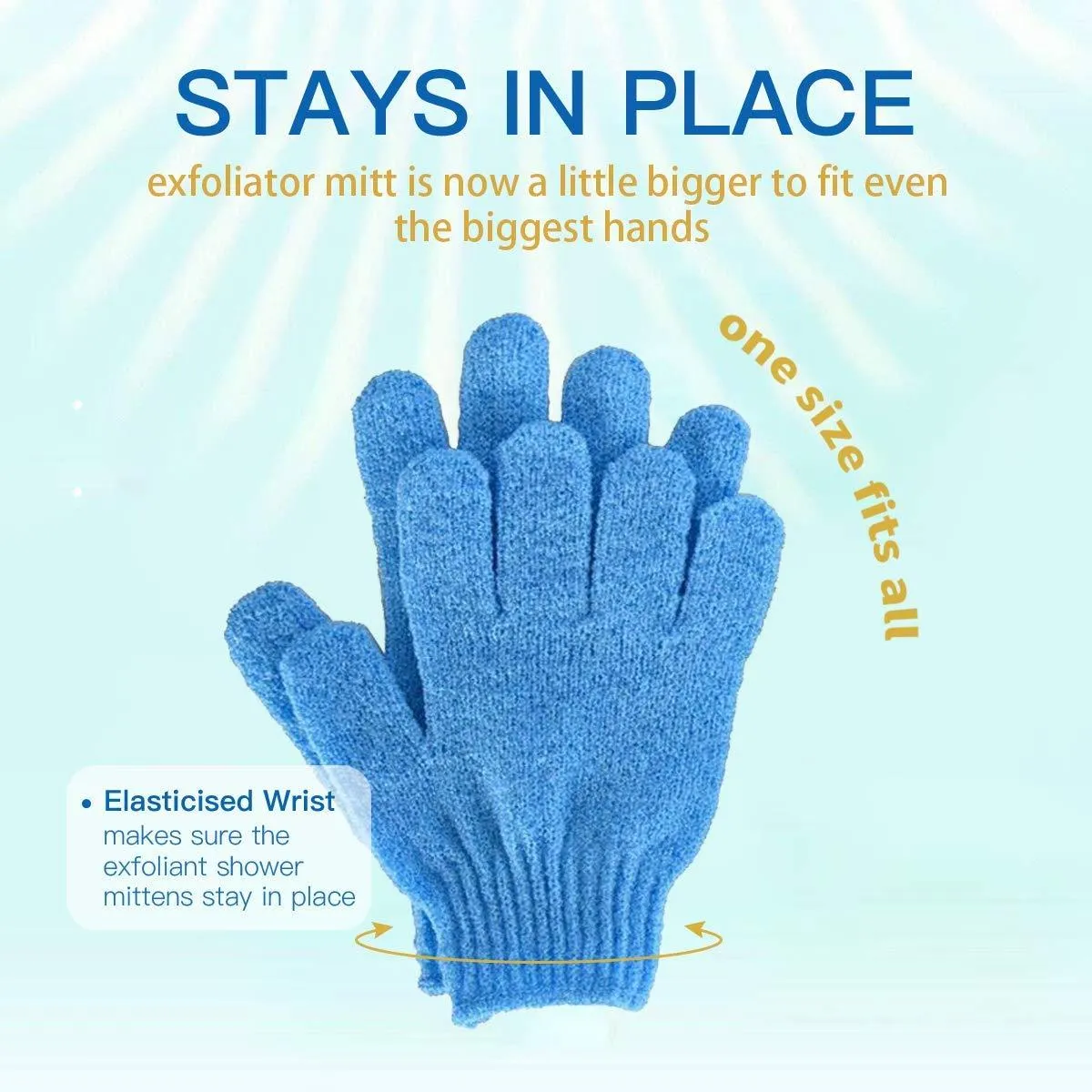 4-Pairs: Exfoliating Gloves - Premium Scrub Wash Mitt for Bath or Shower
