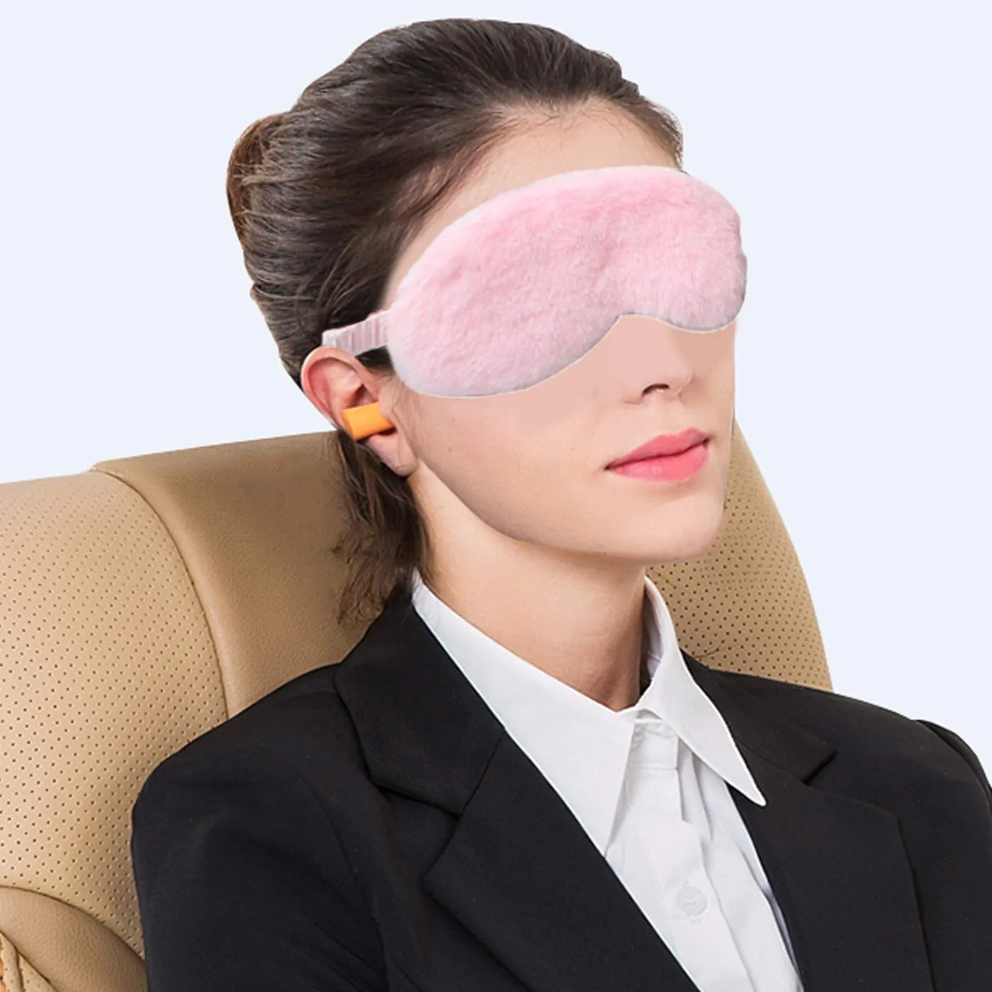 4 Pcs Plush Eye Mask Soft Fluffy Plush Eye Mask Sleep Mask Adjustable for Kids Adult Women