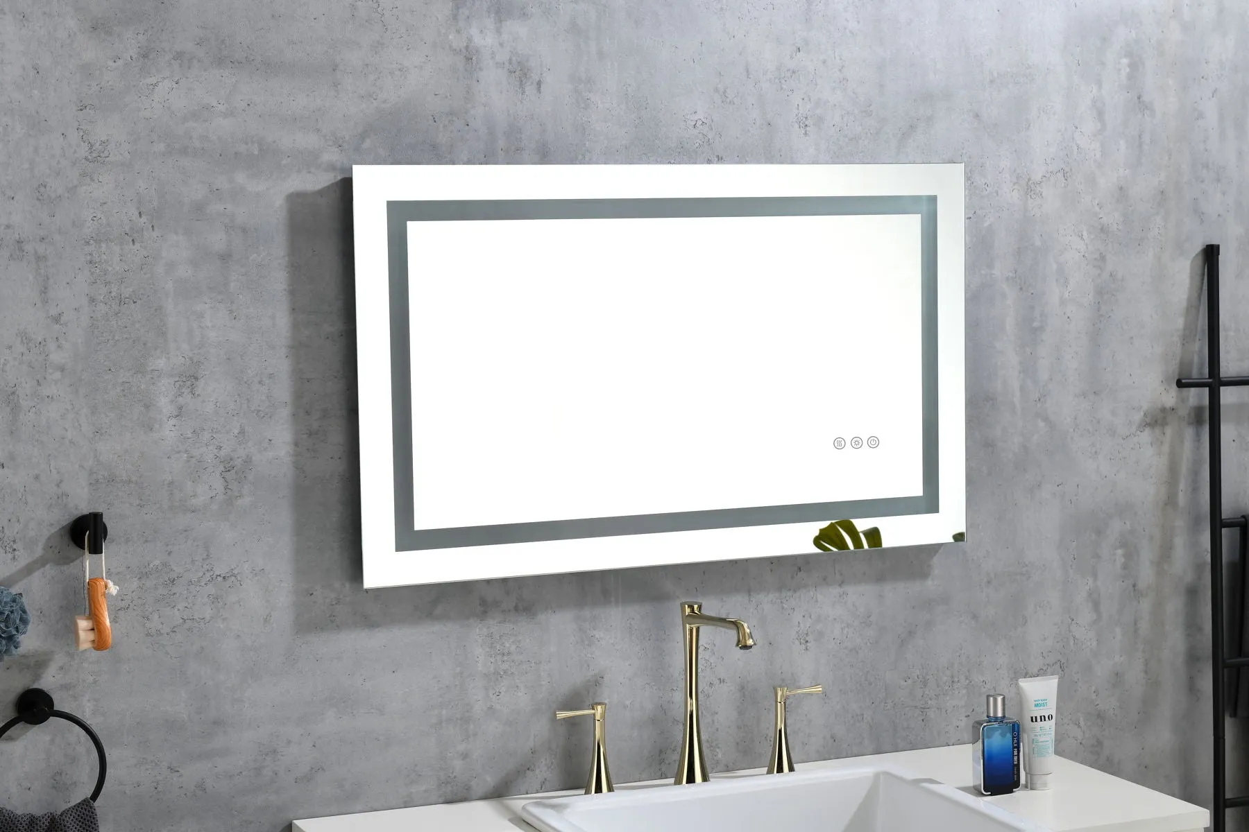 40 X 26 LED Lighted Bathroom Wall Mounted Mirror With High Lumen / Anti-Fog Separately Control / Dimmer Function