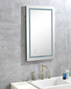 40 X 26 LED Lighted Bathroom Wall Mounted Mirror With High Lumen / Anti-Fog Separately Control / Dimmer Function