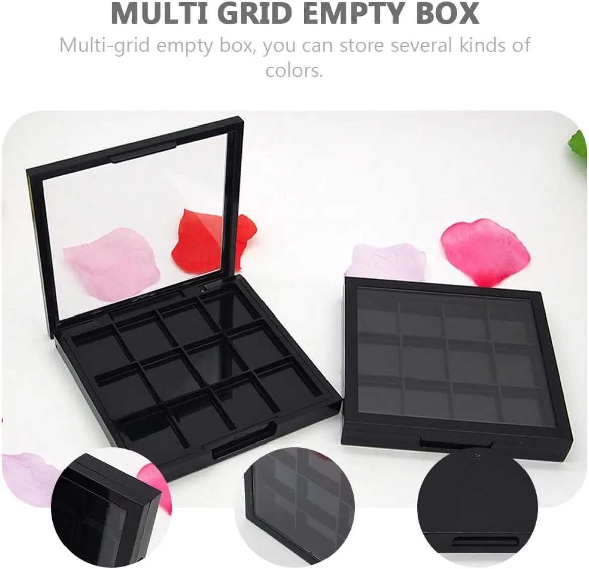 4pcs Refillable Blusher Container Multi-grid Makeup Storage Cases for Travel for Lipstick Eyeshadow Loose Powder Organization Convenient Cosmetics Display Box