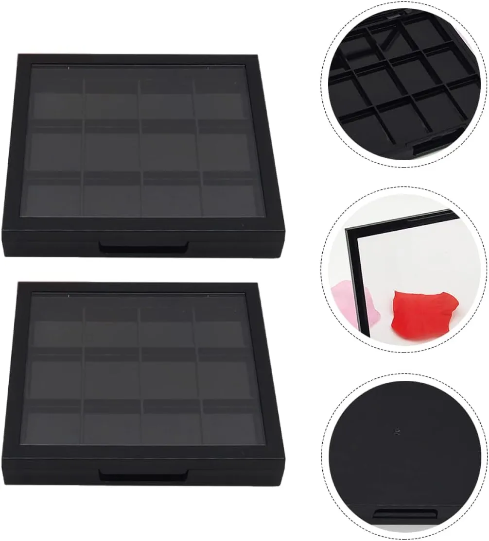 4pcs Refillable Blusher Container Multi-grid Makeup Storage Cases for Travel for Lipstick Eyeshadow Loose Powder Organization Convenient Cosmetics Display Box