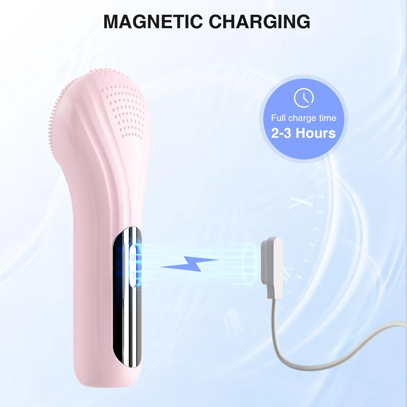 5 Modes Silicone Face Scrubber, Waterproof Face Scrubber Exfoliator for Men & Women Deep Cleansing, Exfoliating, Massage (Pink)