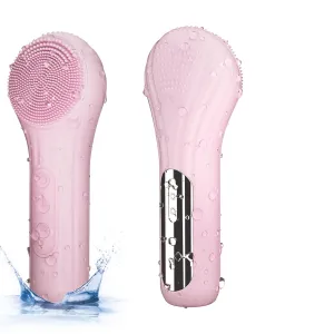 5 Modes Silicone Face Scrubber, Waterproof Face Scrubber Exfoliator for Men & Women Deep Cleansing, Exfoliating, Massage (Pink)