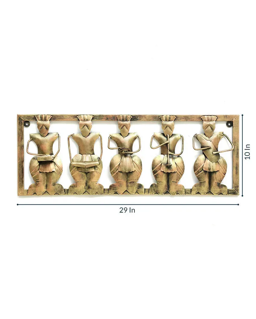 5 Musician Frame Iron Wall Décor | 29 x 2 x 10 inches