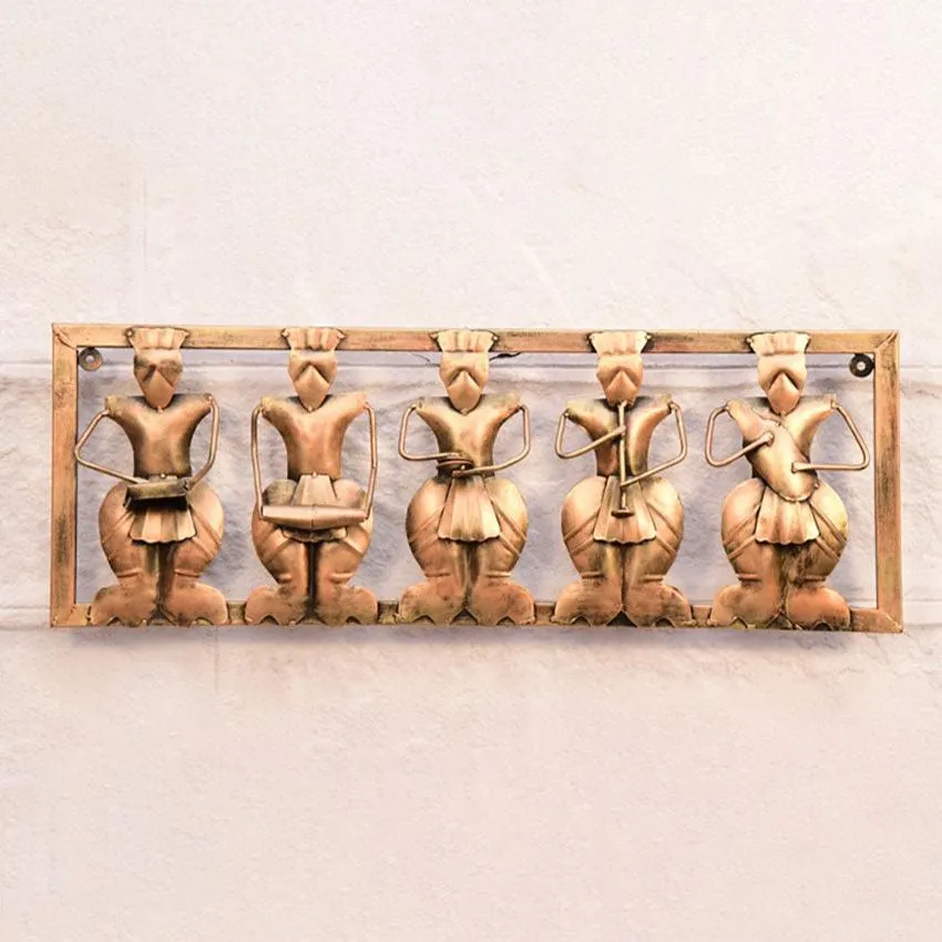 5 Musician Frame Iron Wall Décor | 29 x 2 x 10 inches