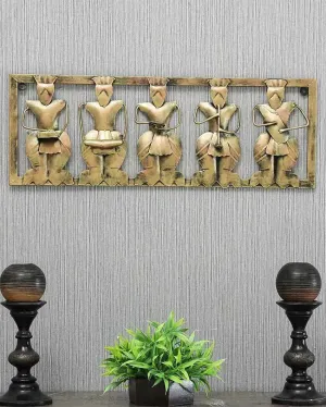 5 Musician Frame Iron Wall Décor | 29 x 2 x 10 inches