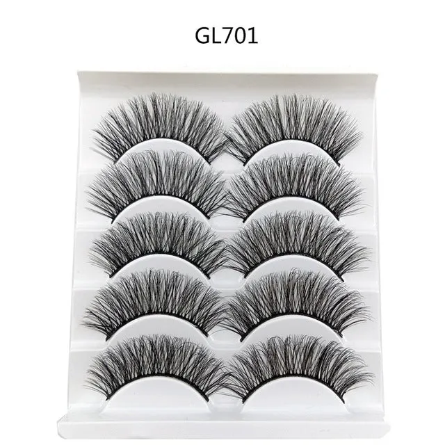 5 Pairs 3D Natural Long Thick Hair False Eyelashes