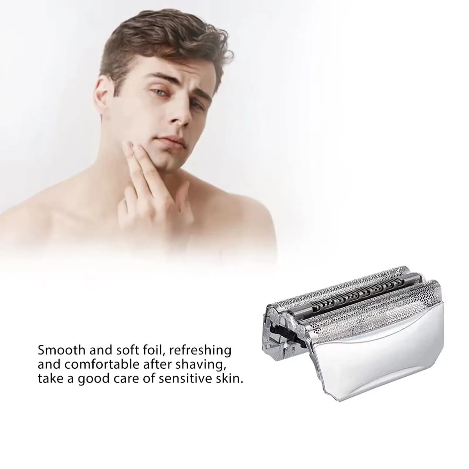 51S Replacement Shaver Foil Screen & Cutter for B-raun 8000 Series 8385 C&R,8374, 8377, 8970, 8975, 8985, 8986, 8987, 8990, 8991, 8995 (Silver)