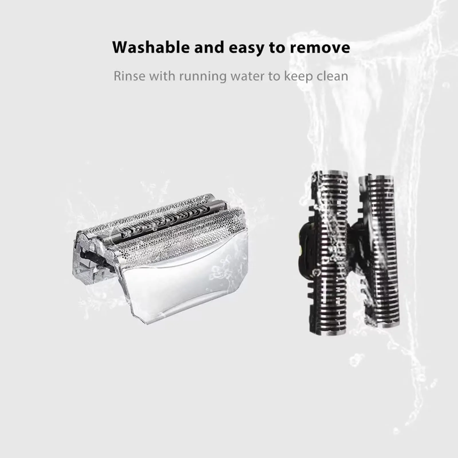 51S Replacement Shaver Foil Screen & Cutter for B-raun 8000 Series 8385 C&R,8374, 8377, 8970, 8975, 8985, 8986, 8987, 8990, 8991, 8995 (Silver)