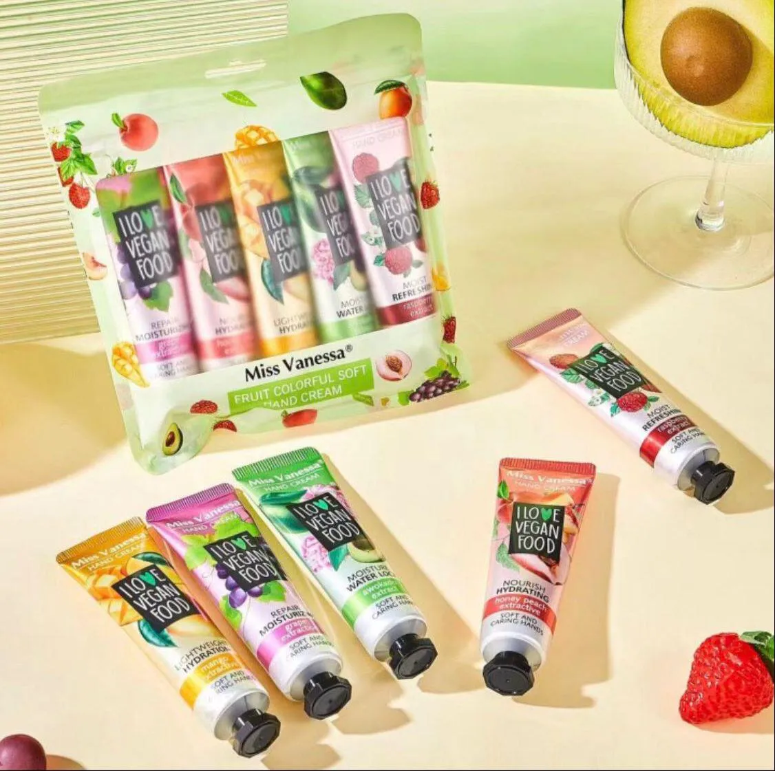 5pcs Plant Extract Fragrance Moisturizing Nourishing Hand Cream