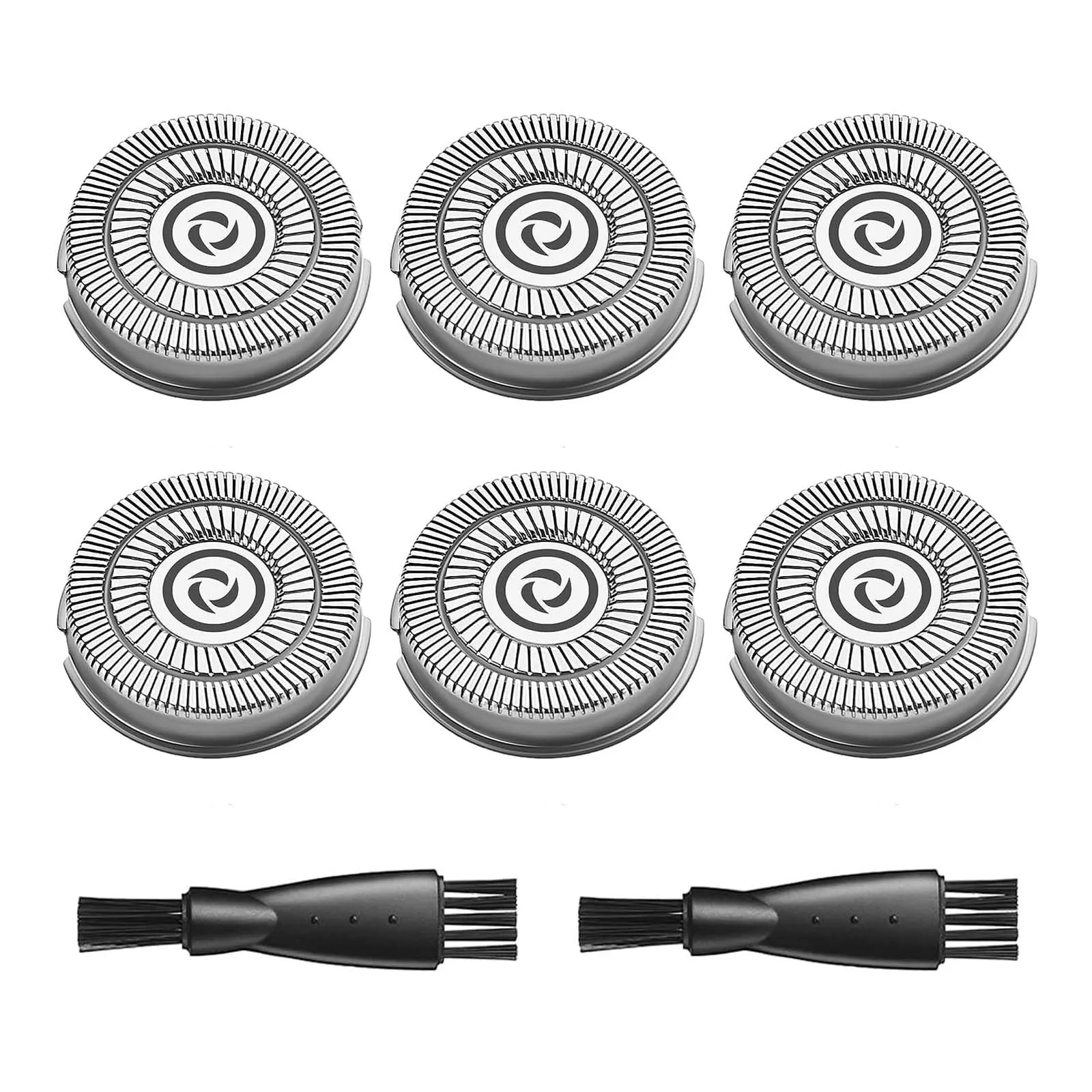 6 Pack Electric Razor Replacement Blades for Handsomeface Replacement Head Handsome Face Shaver, 2 Cleaning Brush
