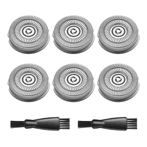 6 Pack Electric Razor Replacement Blades for Handsomeface Replacement Head Handsome Face Shaver, 2 Cleaning Brush