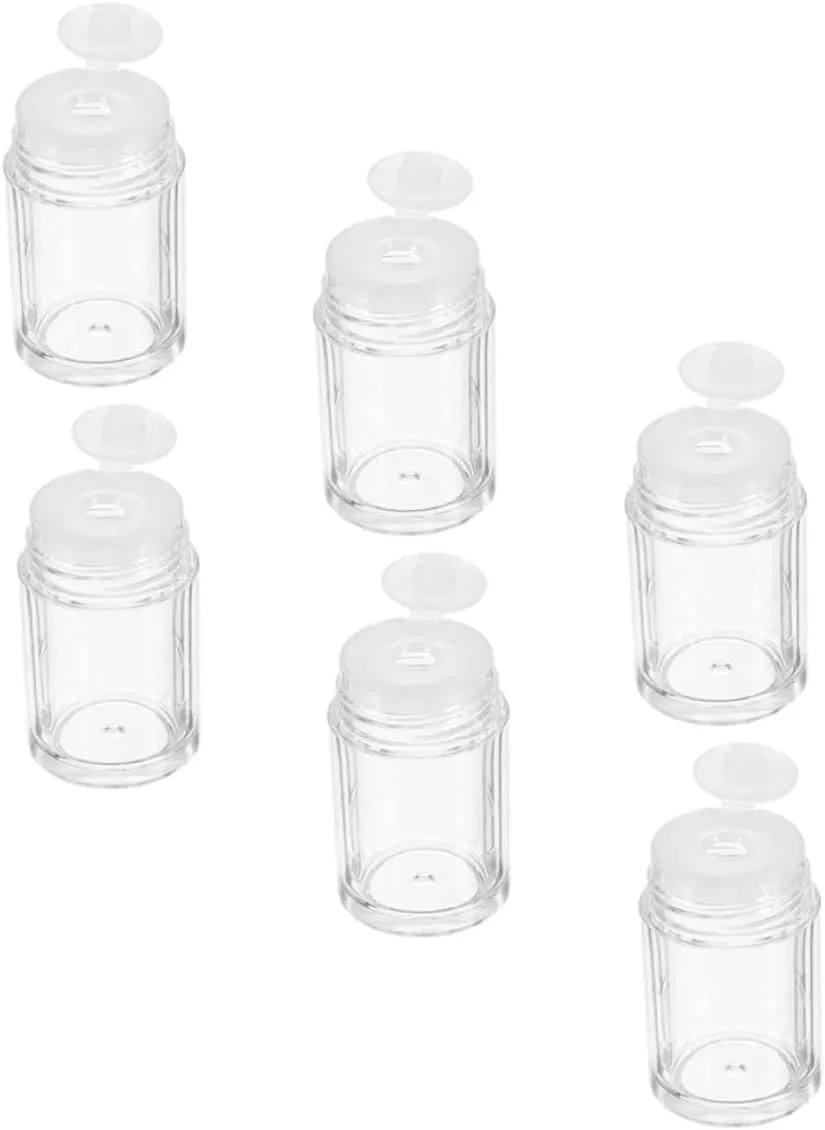 6 Pack Mini 10ml Empty Powder Bottles Travel Makeup Containers Lids Loose Powder Dispenser