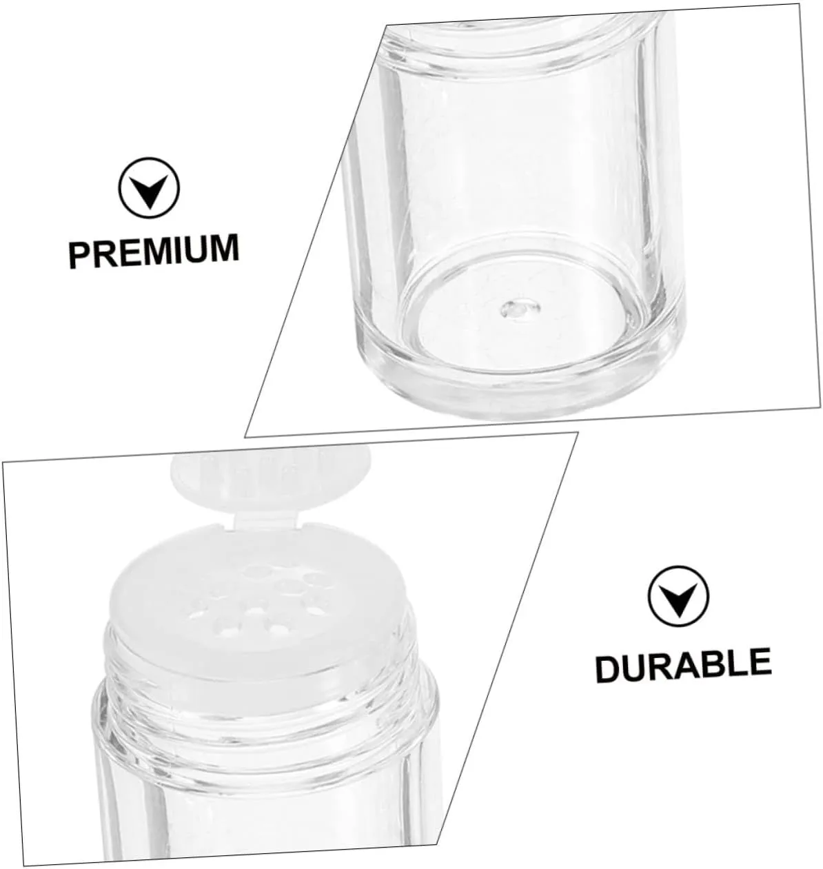 6pcs Travel Loose Powder Bottles Open-hole Cosmetic Containers for Makeup and Portable Design for Purses Handbags and Suitcases