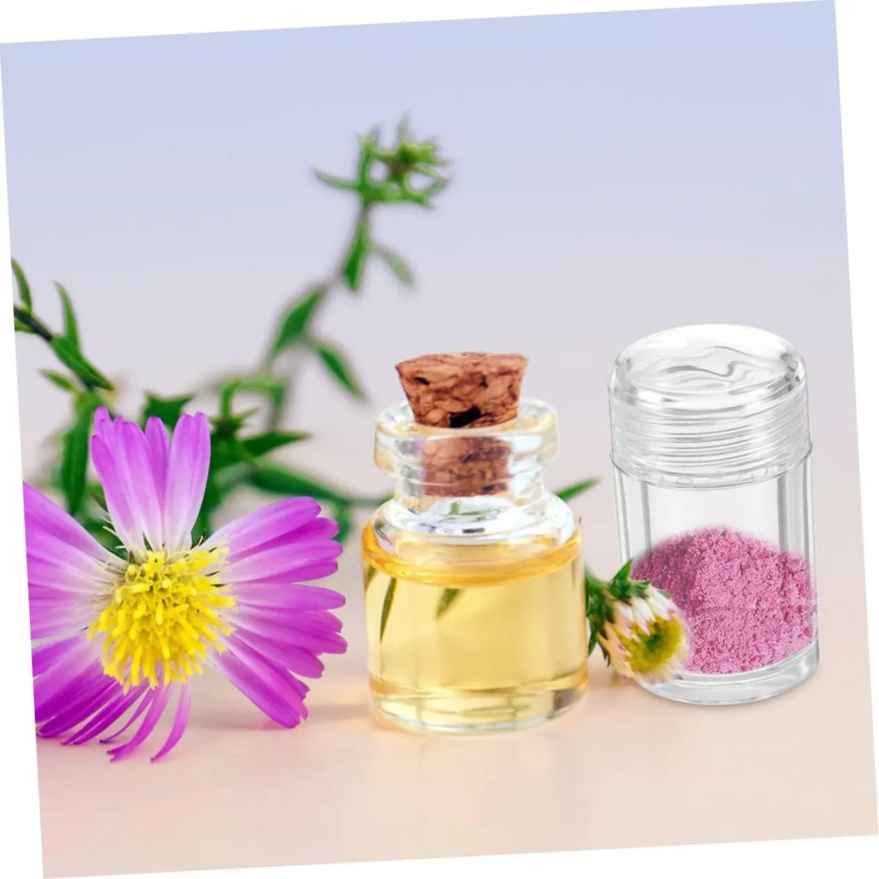 6pcs Travel Powder Bottles Stylish Loose Powder Containers Skin-friendly Makeup Storage for Mineralized Cosmetics Eye Shadows Design