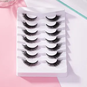 7 Pairs Pack 3D Wispy Cat Eye Fake Lashes Natural Look