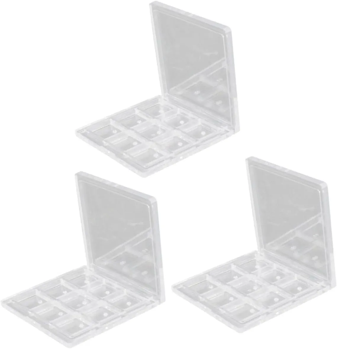 9 Pcs Eye Shadow Box Empty Cosmetic Cases Eye Shadow Diy Tray Empty Eyeshadow Organizer Eyeshadow Pigment Tray Loose Powder Containers Makeup Storage Eyeshadow Storage, 8x8x1.1cm, White