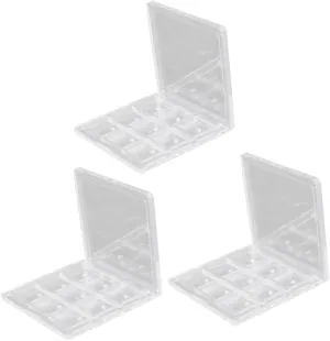 9 Pcs Eye Shadow Box Empty Cosmetic Cases Eye Shadow Diy Tray Empty Eyeshadow Organizer Eyeshadow Pigment Tray Loose Powder Containers Makeup Storage Eyeshadow Storage, 8x8x1.1cm, White