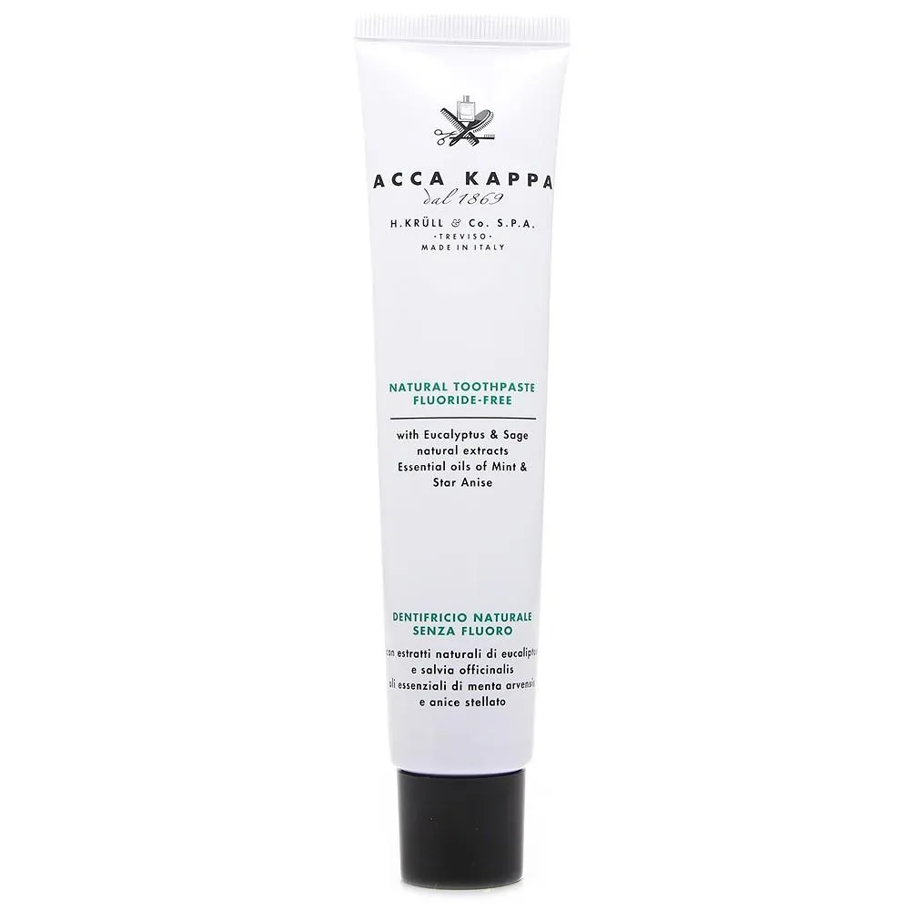 Acca Kappa Natural Fluoride-Free Toothpaste, Eucalyptus and Sage