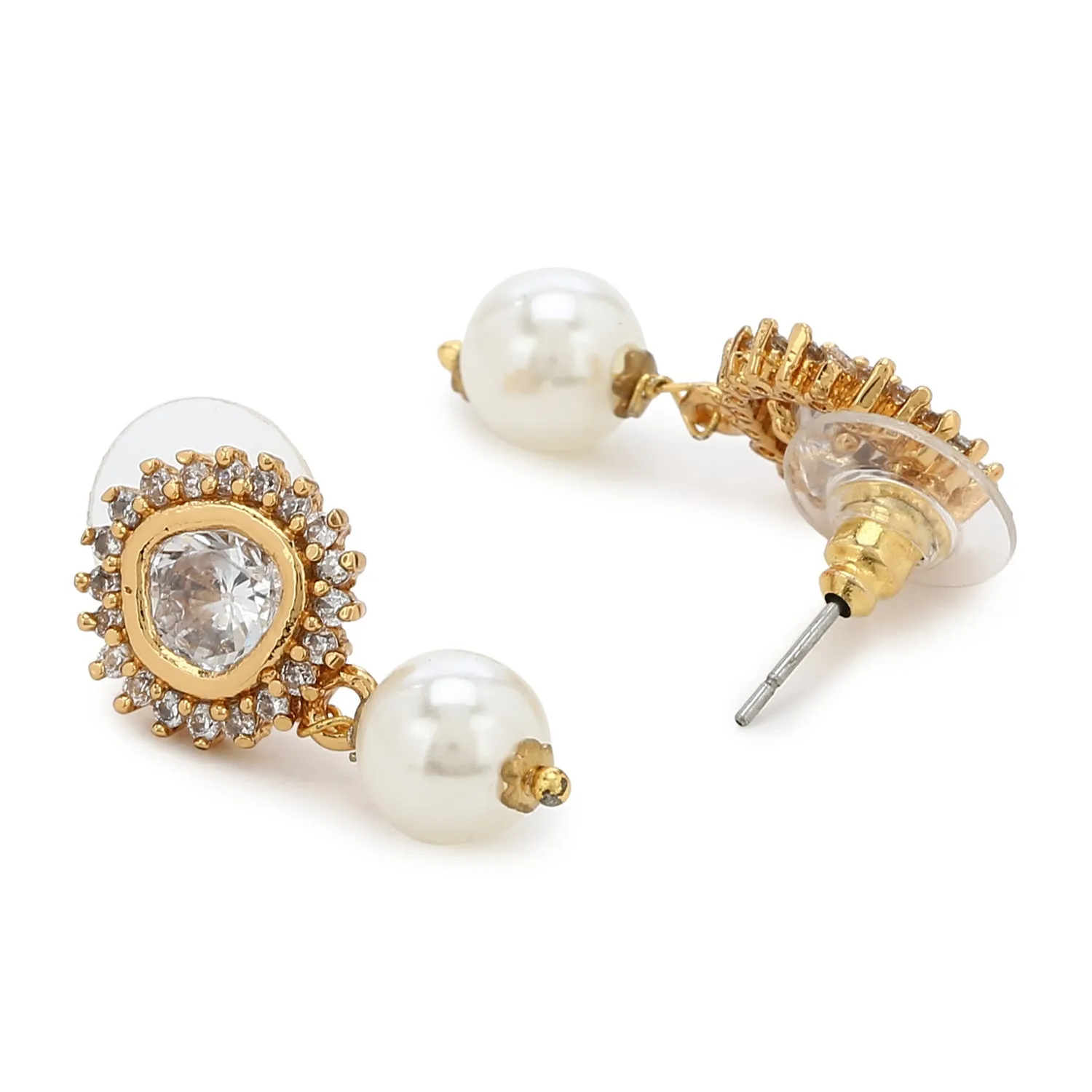 Ad Stone Pearl Drop Earring