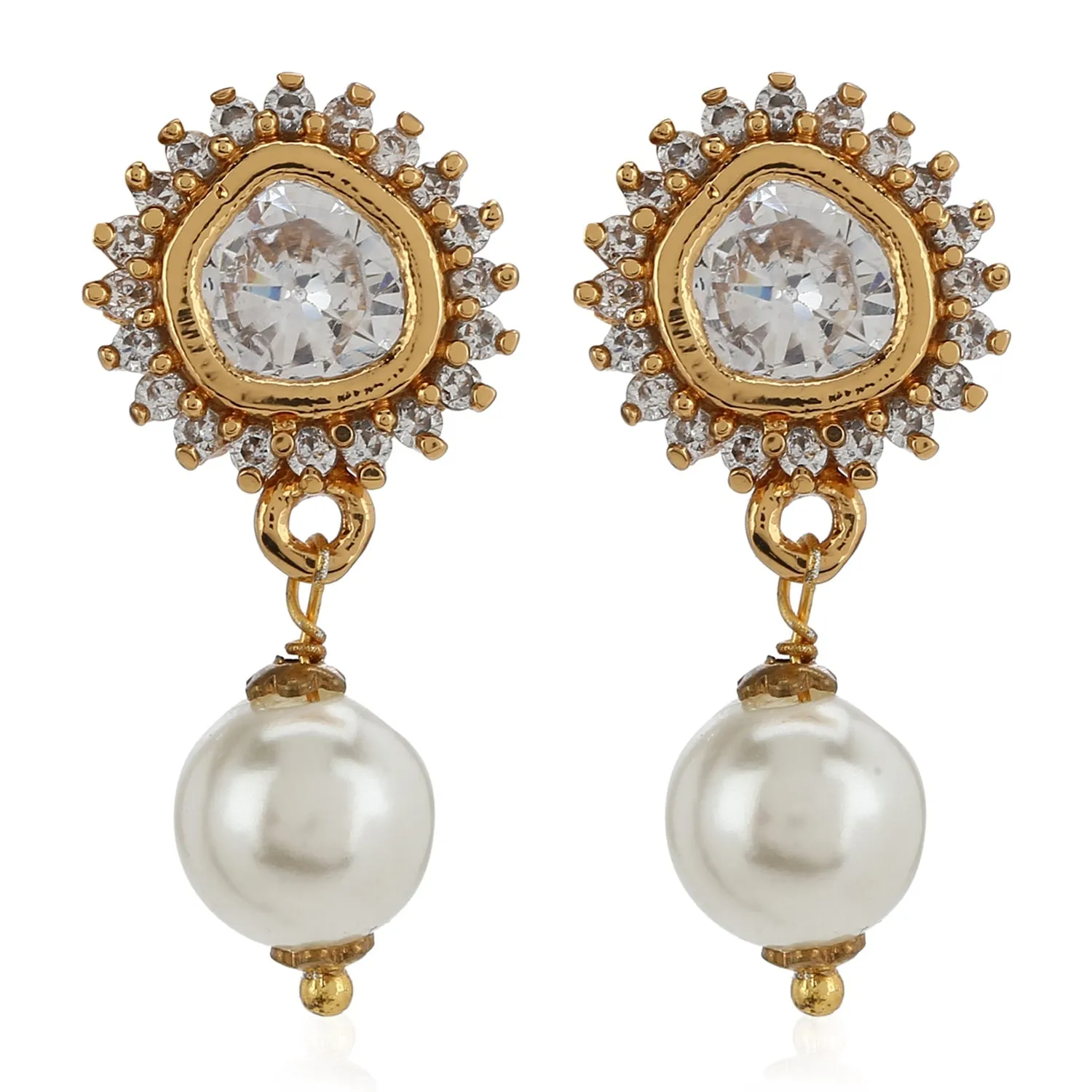 Ad Stone Pearl Drop Earring