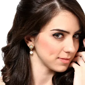 Ad Stone Pearl Drop Earring