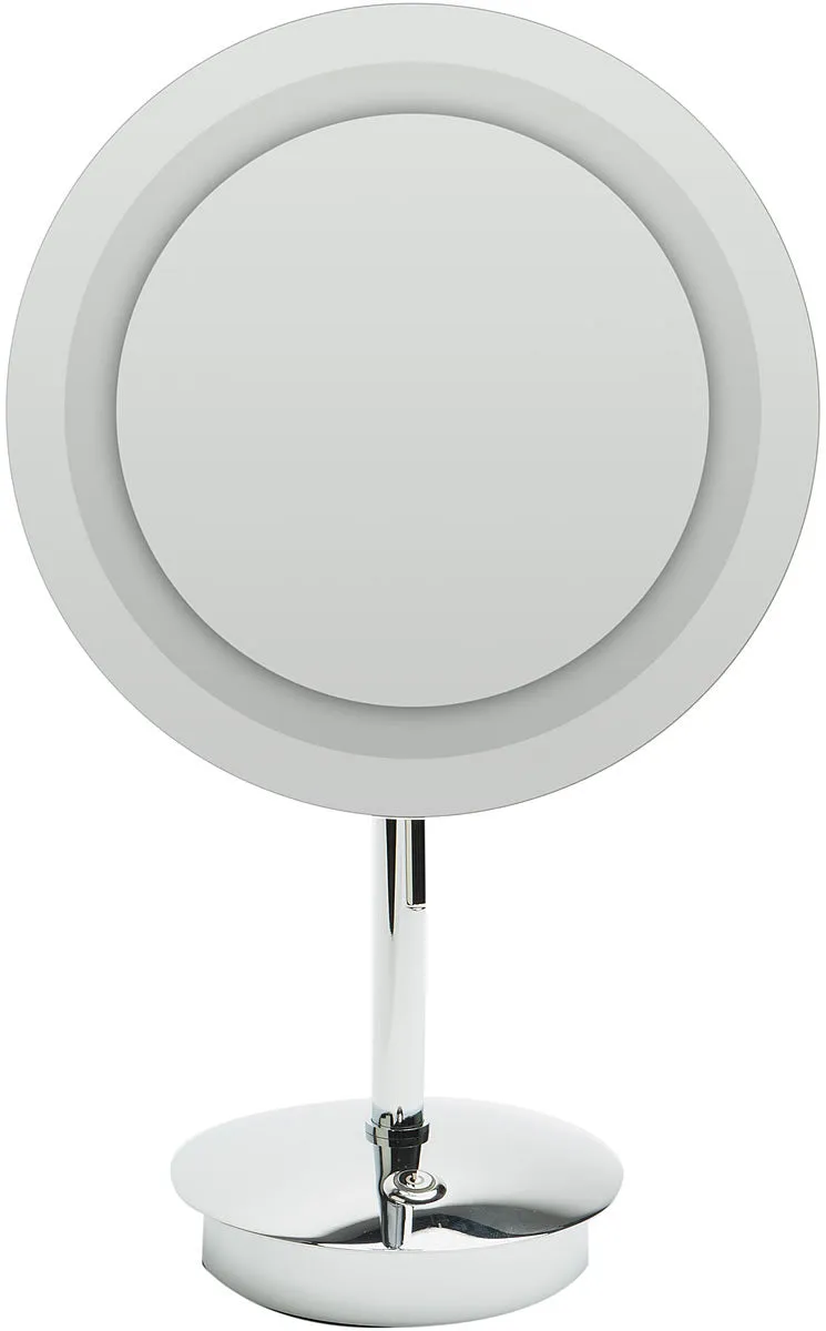 Alfi Brand 5x LED Frameless Vanity Mirror - Plugs in or Runs on Battery, 2 Finishes