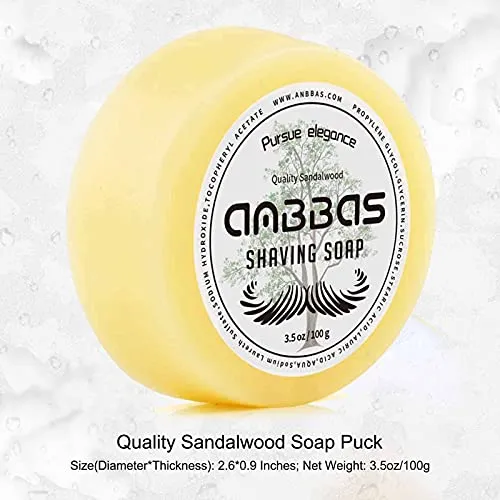 Anbbas Shaving Brush Synthetic Badger and 100g Shaving Soap with Bowl Stainless Steel,Black Acrylic Shaving Stand Holer for Man Wet Shave Kit