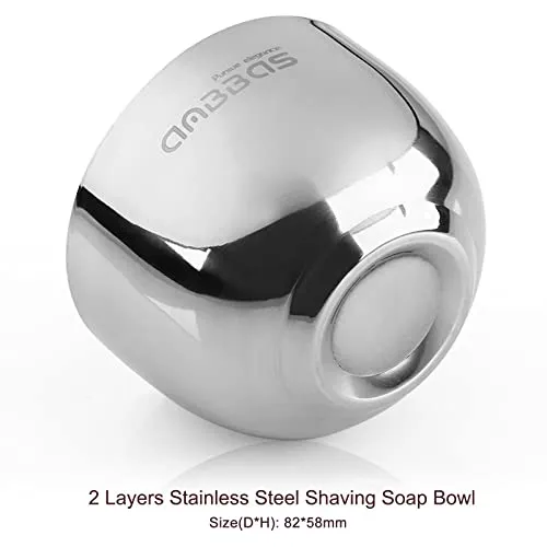 Anbbas Shaving Brush Synthetic Badger and 100g Shaving Soap with Bowl Stainless Steel,Black Acrylic Shaving Stand Holer for Man Wet Shave Kit