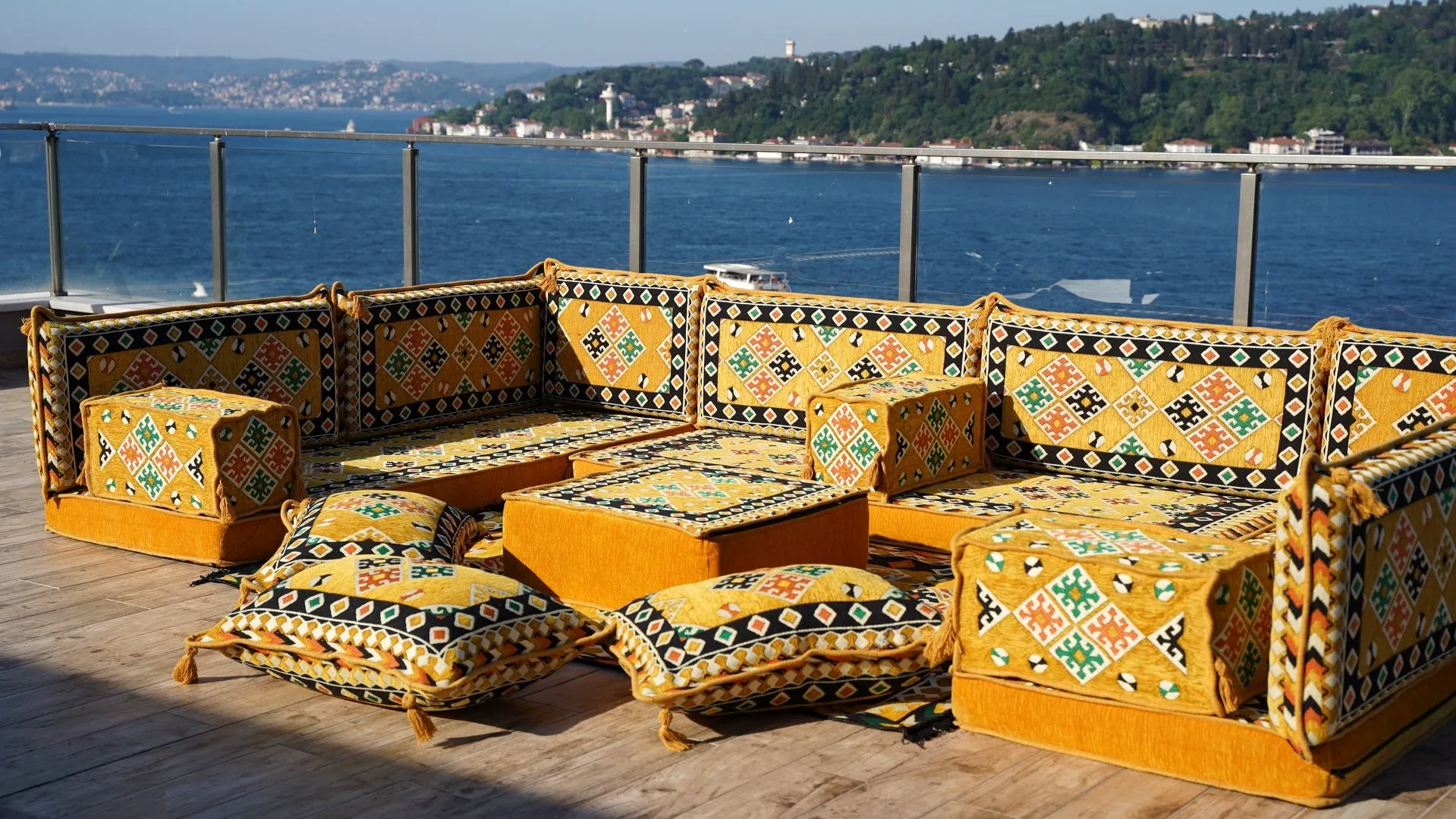 Arabic Floor Sofa Set, Yellow Floor Cushions, Balcony Patio Sofas, Pallet Sofa, Ethnic Sofa, Moroccan Sofas, U Shaped Sofas
