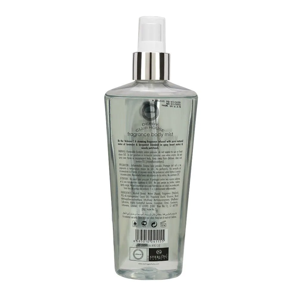 Armaf Derby Club House Fragrance Body Spray For Men (250ml)