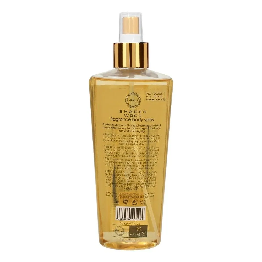 Armaf Shades Wood Fragrance Body Spray For Men (250ml)