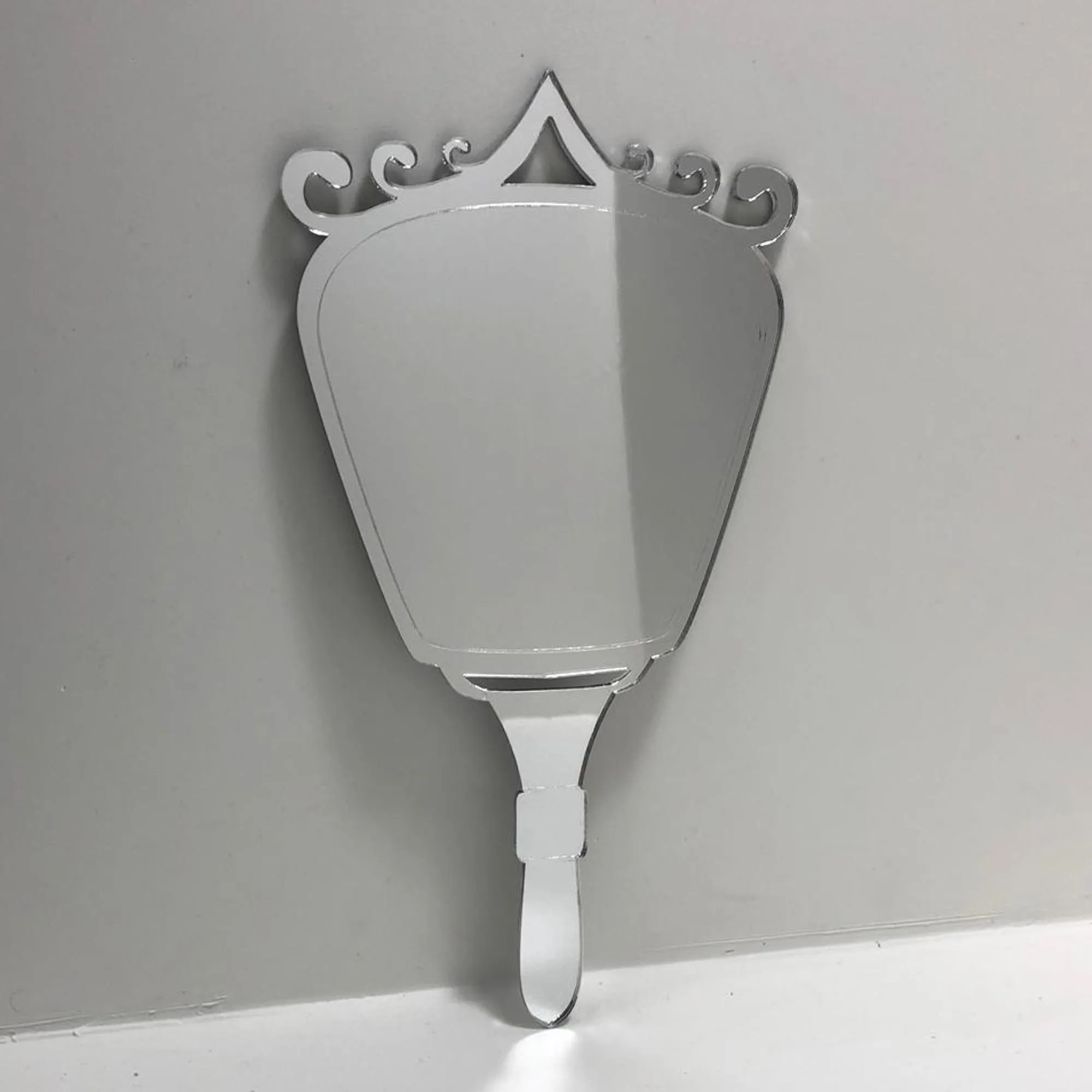 Art Deco Swirl Top Hand Held Mirror
