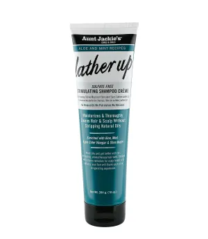 Aunt Jackie's Aloe and Mint Recipes Lather Up Sulfate-Free Stimulating Shampoo Crème 10oz