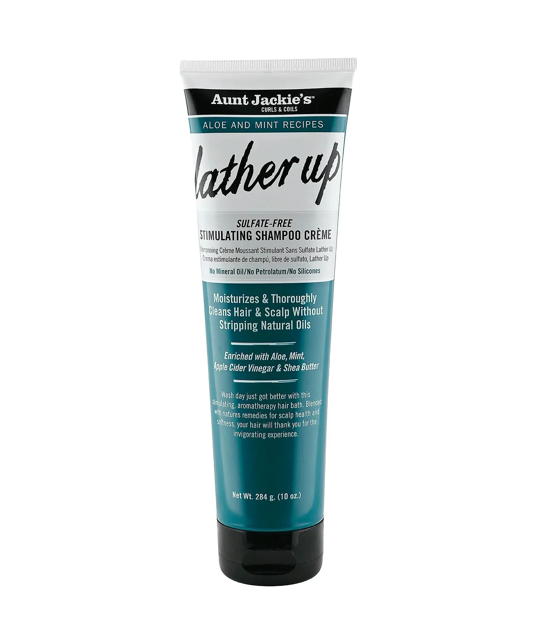 Aunt Jackie's Aloe and Mint Recipes Lather Up Sulfate-Free Stimulating Shampoo Crème 10oz