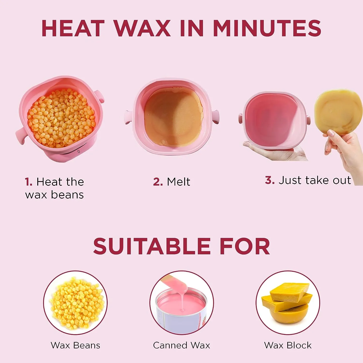Azah Wax Heater - Made With Silicone, Quick & Easy Hair Removal
