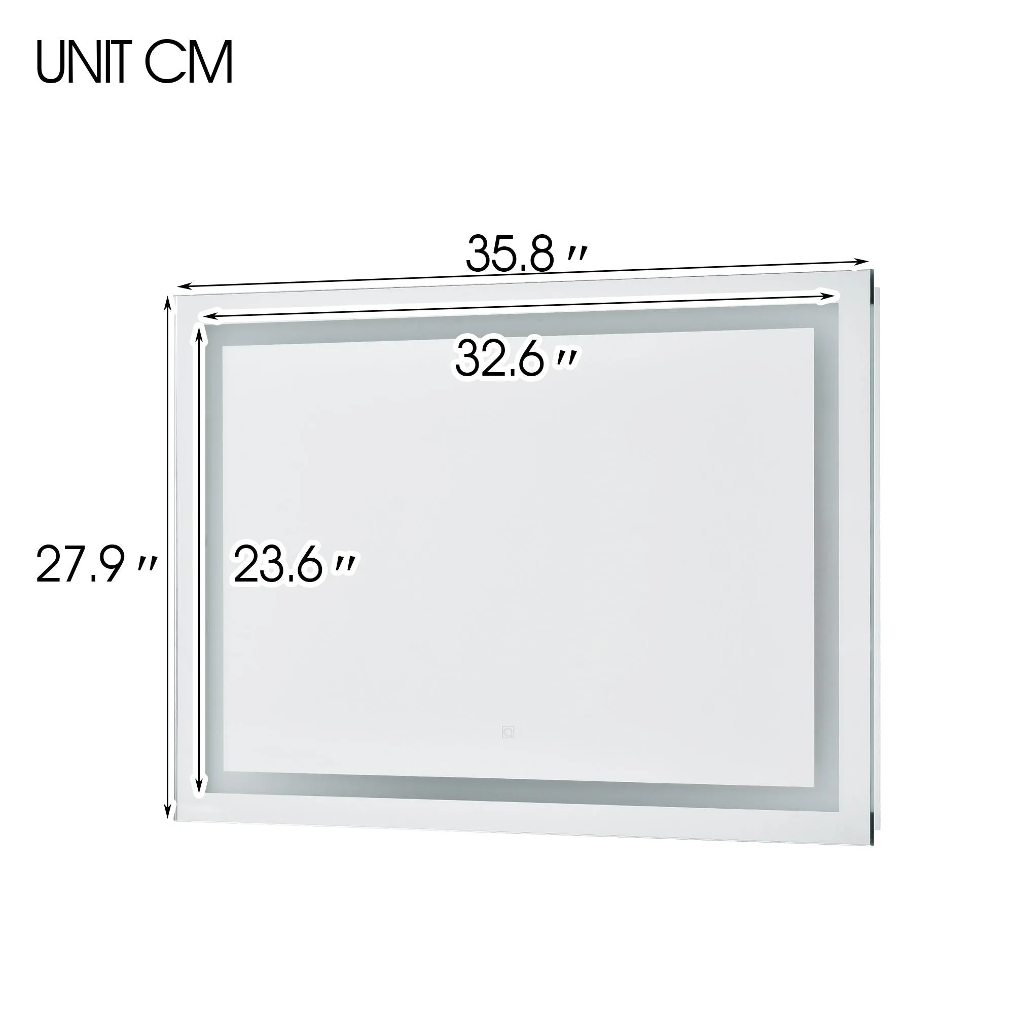 Bathroom Vanity Led Lighted Mirror (Horizontal/Vertical) 36*28In