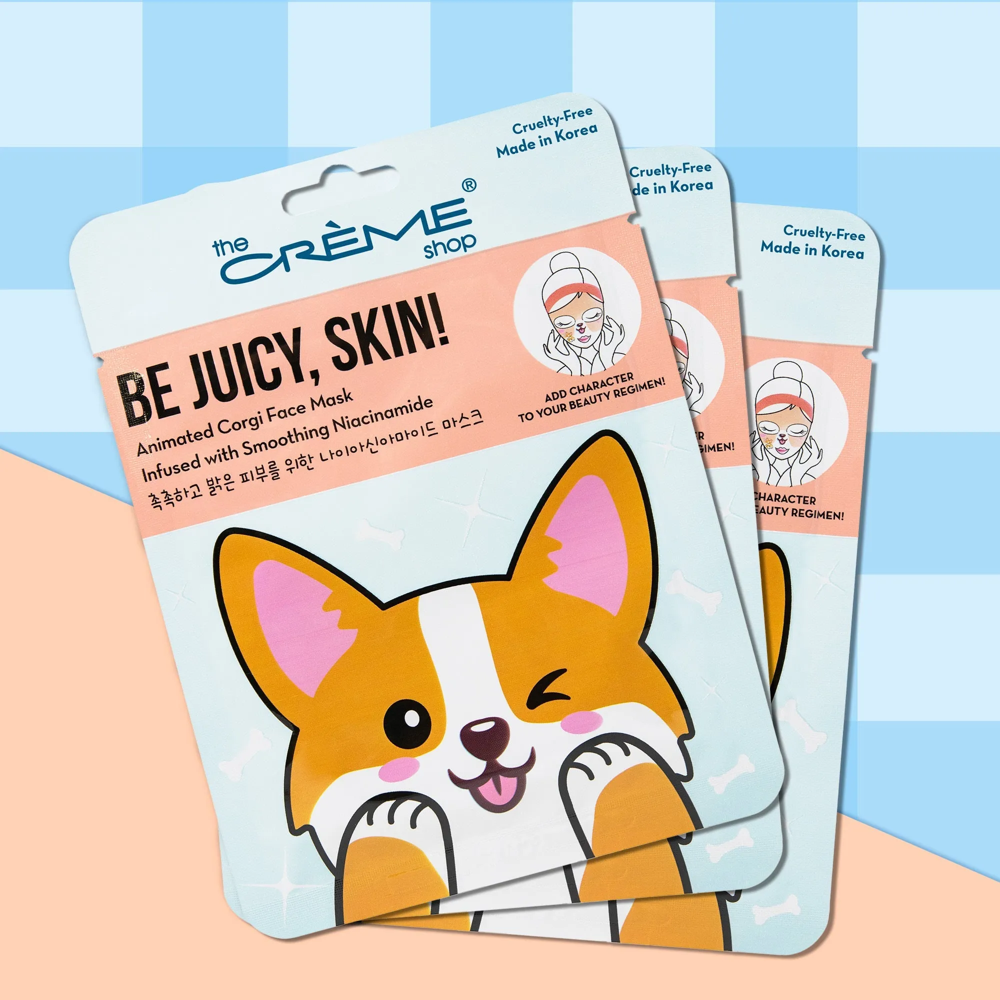 Be Juicy, Skin! Animated Corgi Face Mask
