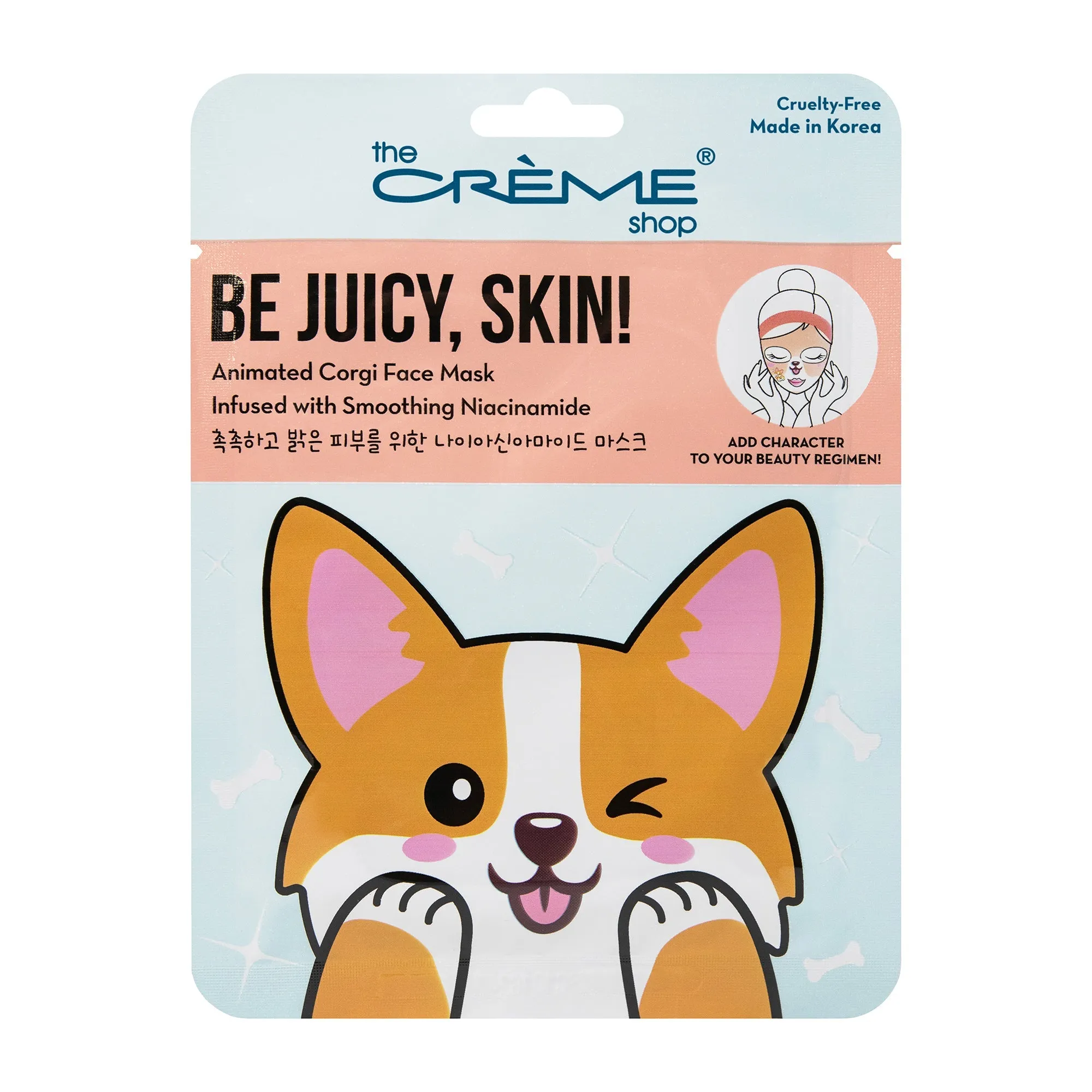Be Juicy, Skin! Animated Corgi Face Mask