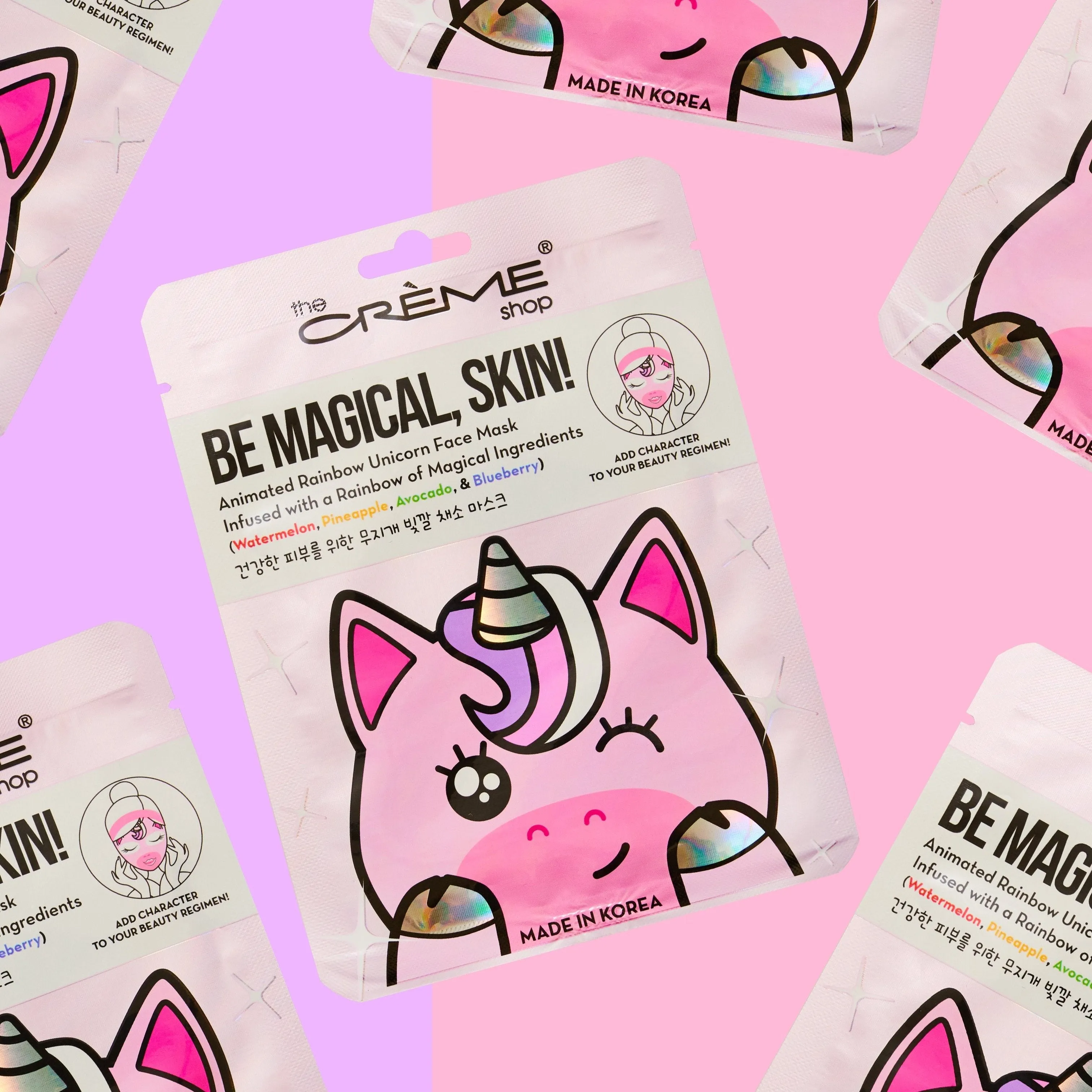 Be Magical, Skin! Animated Rainbow Unicorn Face Mask - Rainbow of Magical Ingredients