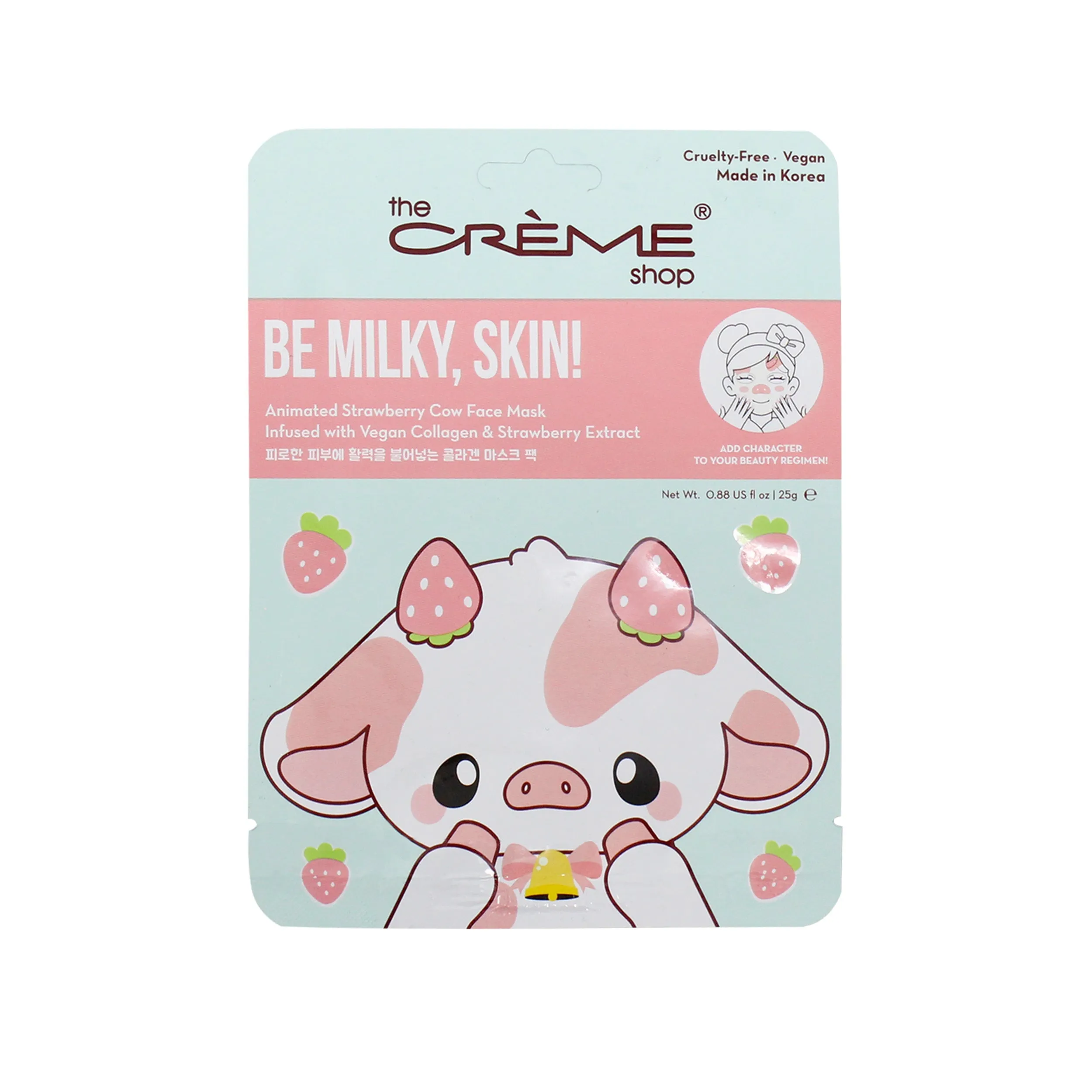 Be Milky, Skin! Animated Strawberry Cow Face Mask