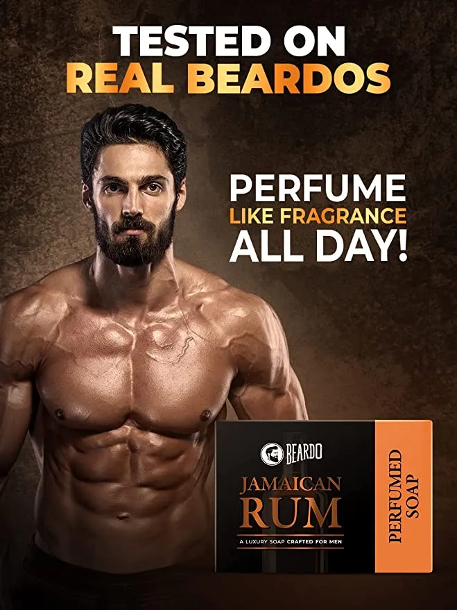 BEARDO Jamaican Rum Perfumed Luxury Soap Crafted for Men, 75g