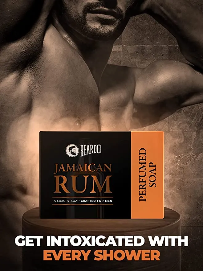 BEARDO Jamaican Rum Perfumed Luxury Soap Crafted for Men, 75g