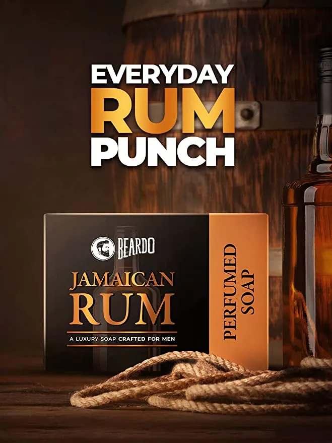 BEARDO Jamaican Rum Perfumed Luxury Soap Crafted for Men, 75g