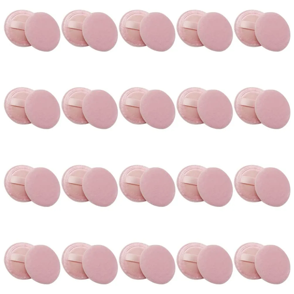 Beaupretty 20pcs Powder Puff Face Cream Puff Loose Powder Sponge Sponges for Body Makeup Concealer Face Sponges Foundation Apply Pad Lint Puff Make up Flannel Applicator Woman Pink